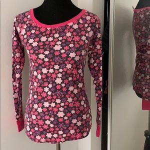 Pink floral thermal long sleeve size S